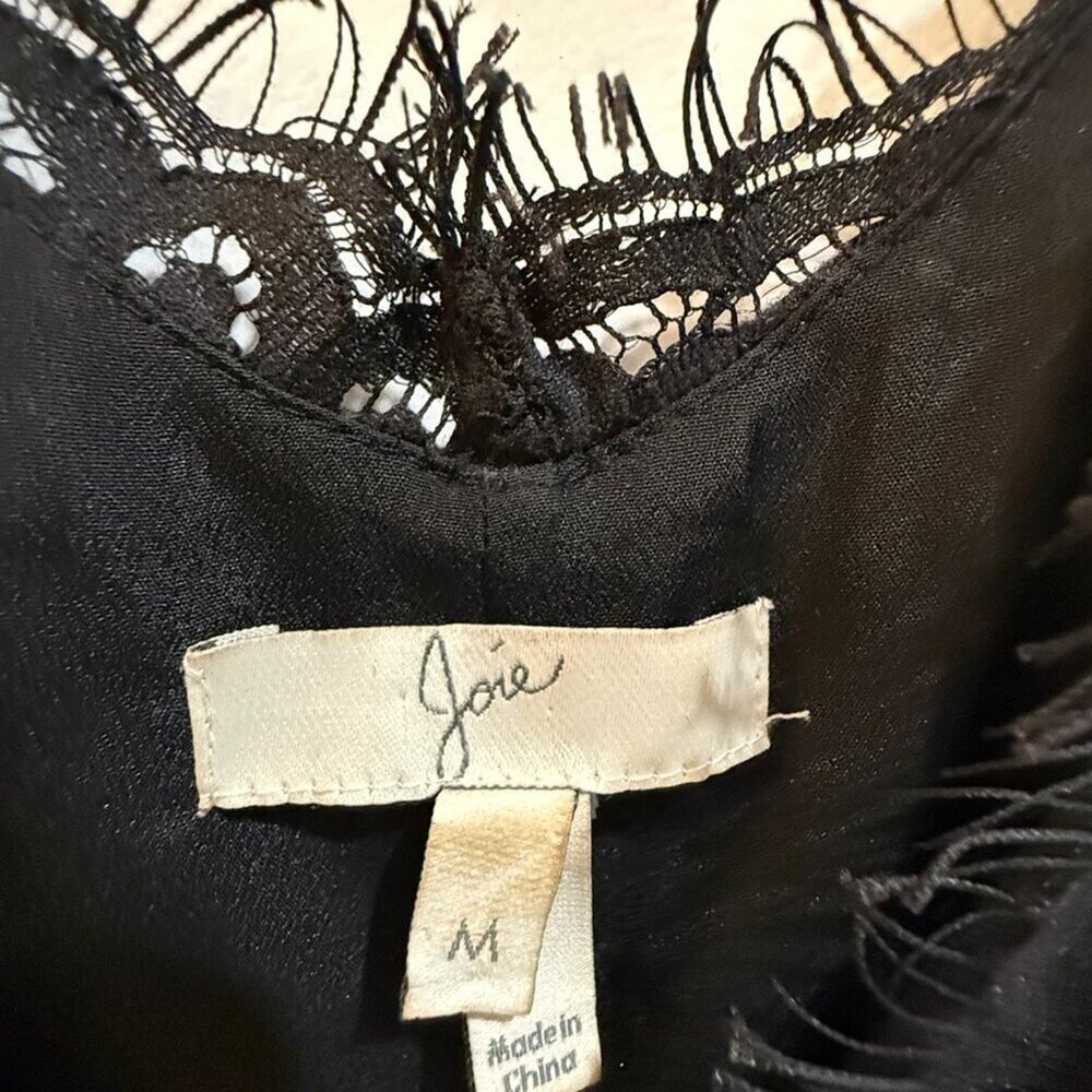 Joie Black Lace V-Neck Sleeveless Mini Dress Size M Cocktail Date Night LBD - Picture 6 of 11